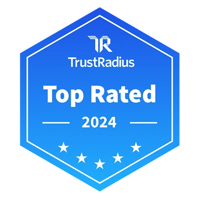 Trust Radius Top Rated 2024 award badge.