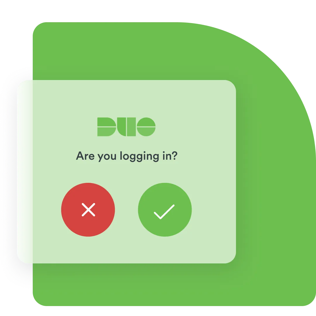 Duo authentication prompt logging in to represent secure access via Cisco Duo.