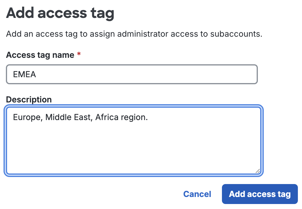 Add Access Tags