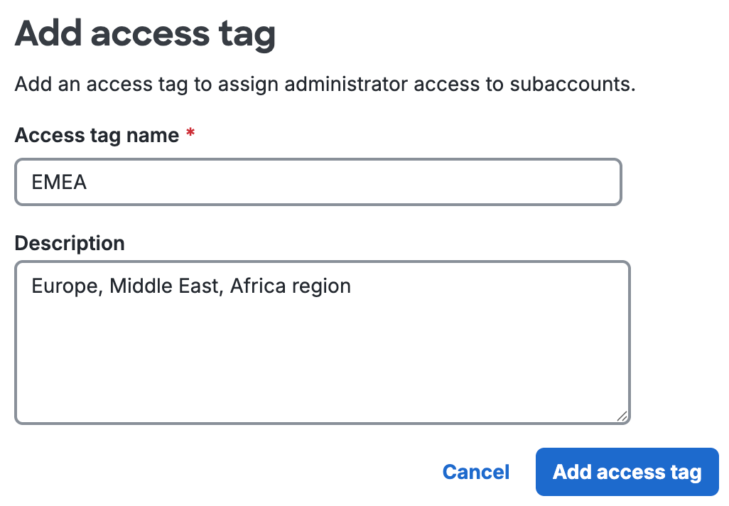 Add Access Tags