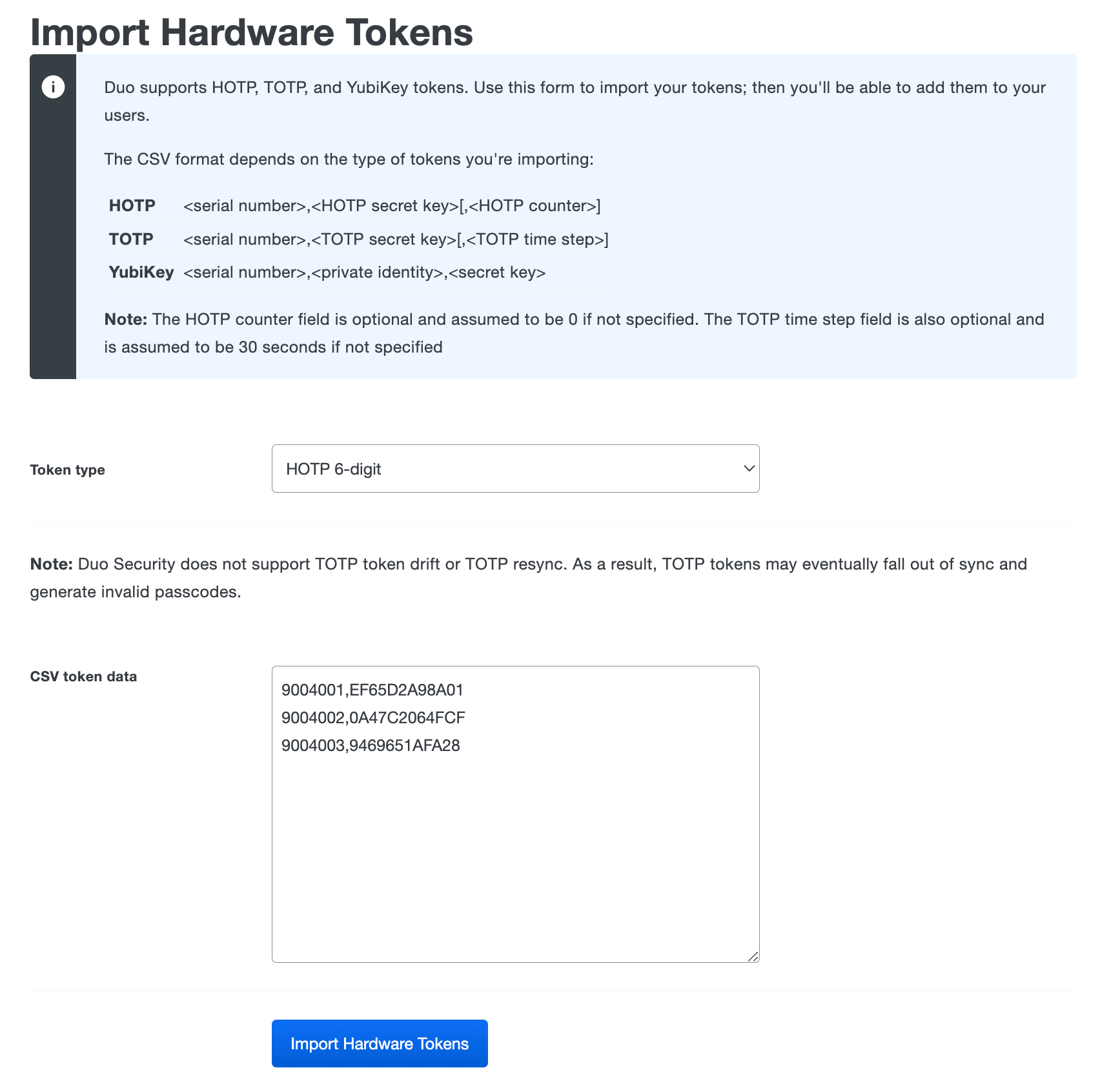 Add token information