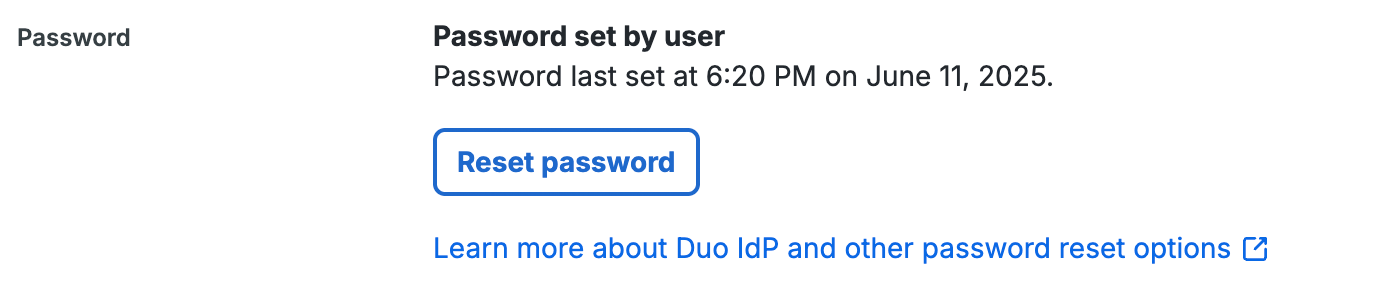 Duo-hosted User Password Information