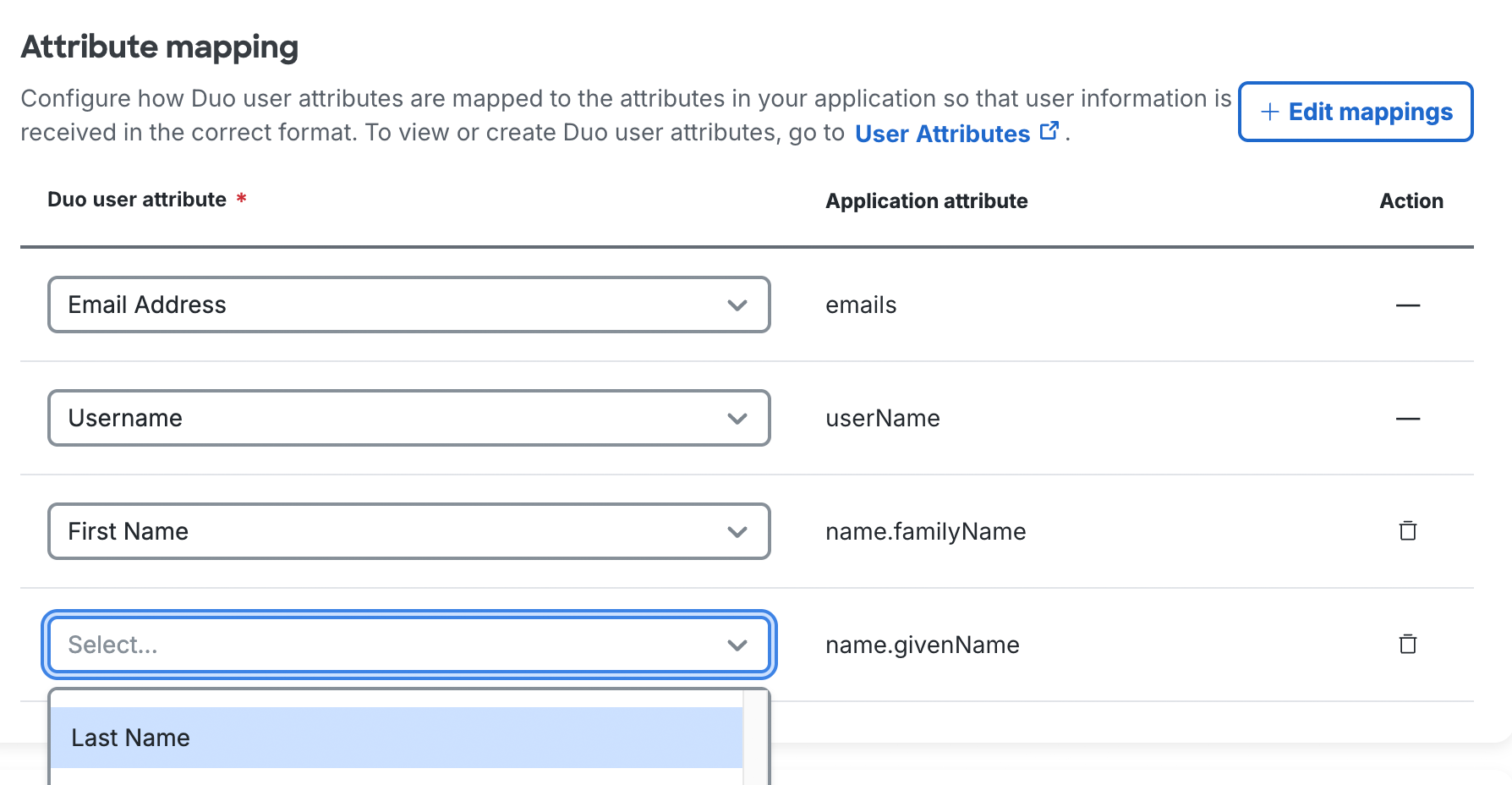 Provisioning User Mappings