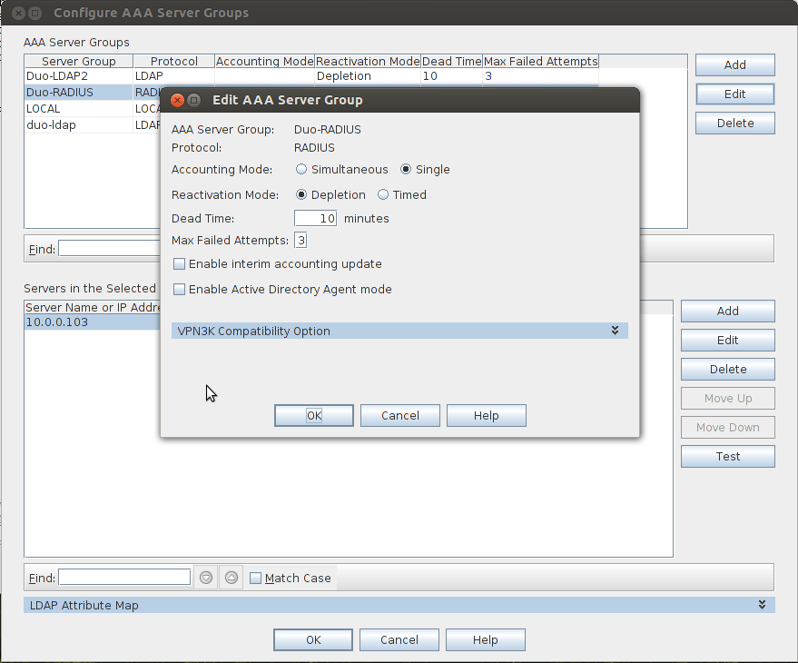 Cisco ASA Server Group