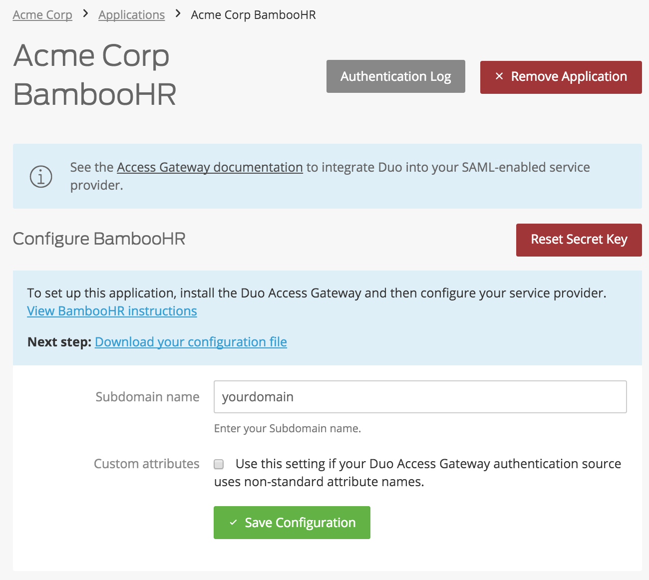 Protection for BambooHR with Duo Access Gateway Duo Security