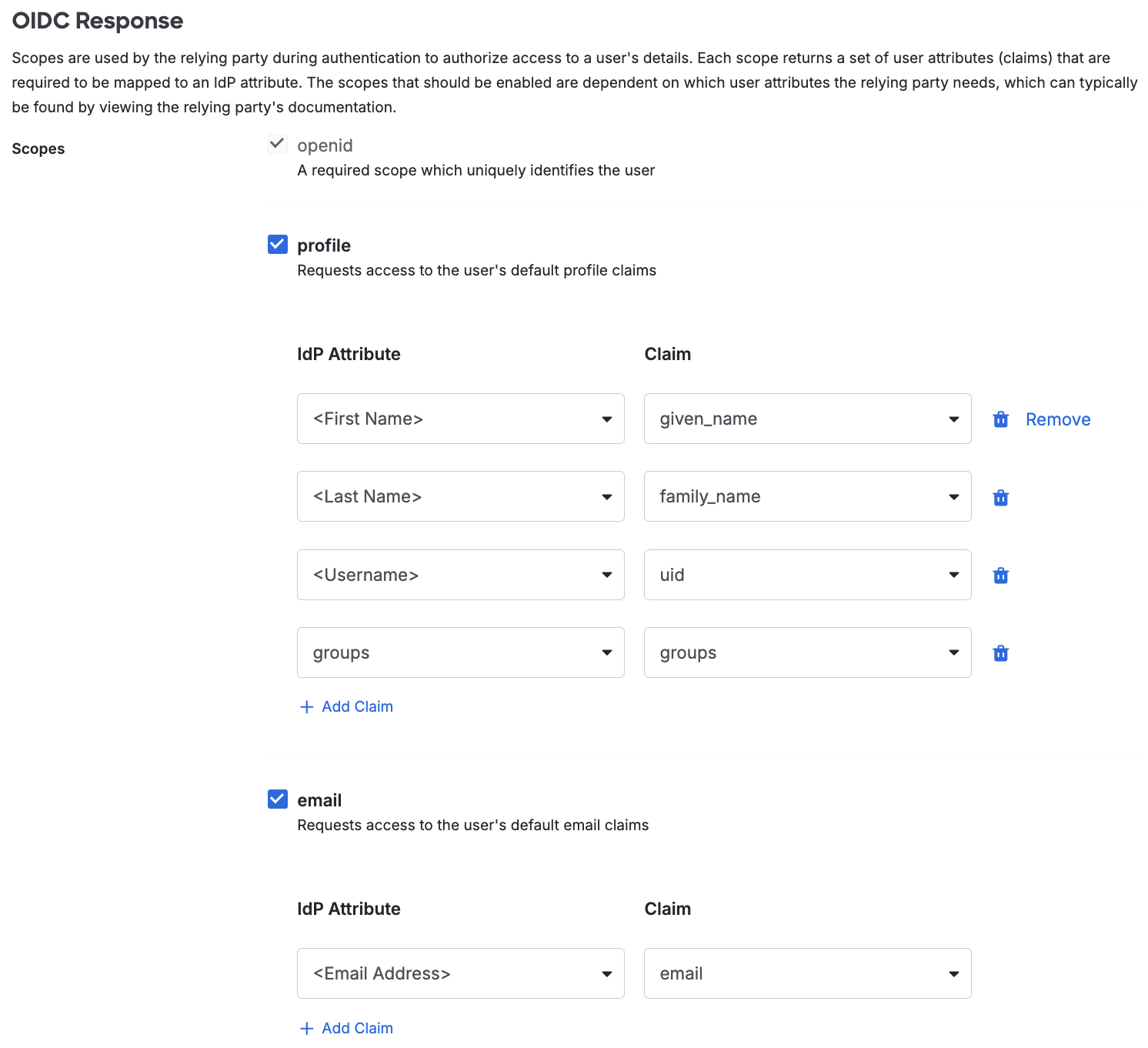 Duo TalentLMS OIDC Response Section