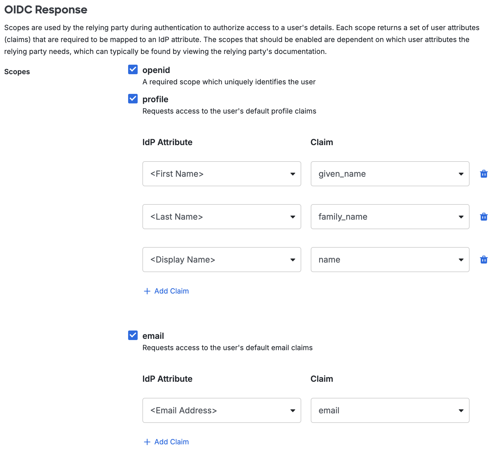 Duo TimeRewards OIDC Response Section