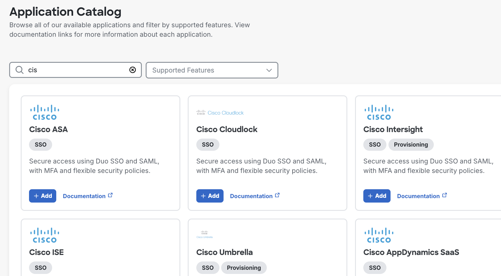 Filtered Application Catalog