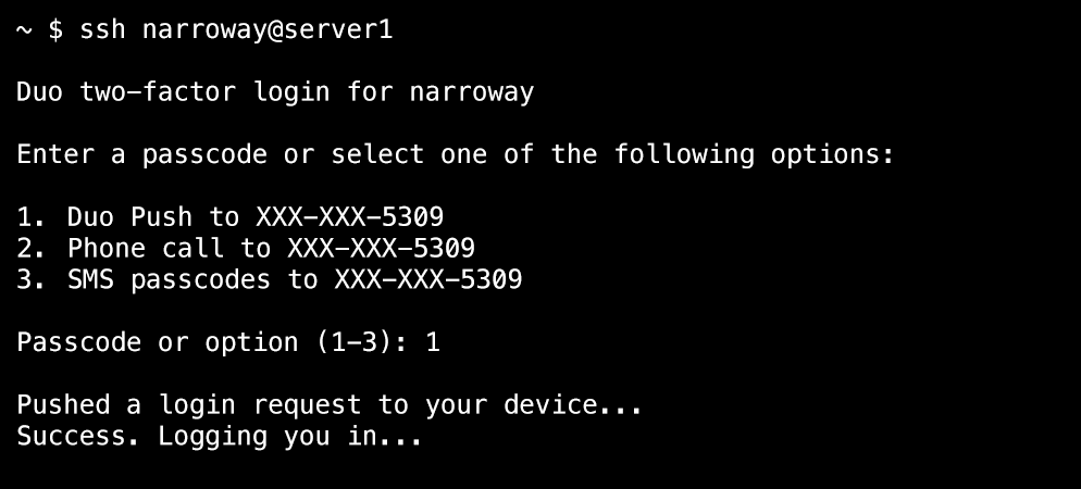 Duo Unix Authentication Prompt