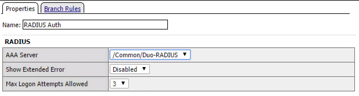 F5 BIG-IP RADIUS Authentication Policy