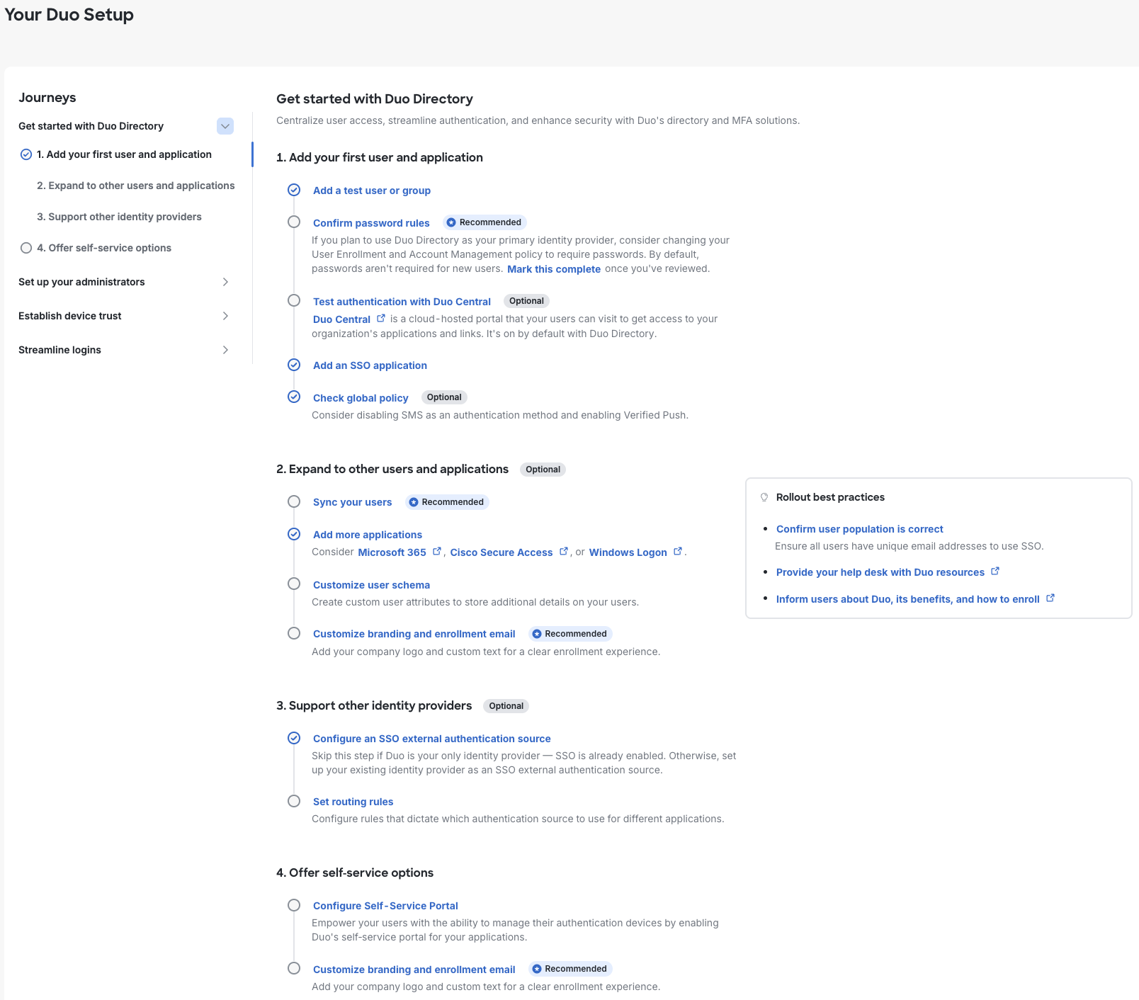 Get Started With Duo Directory Onboarding Journey