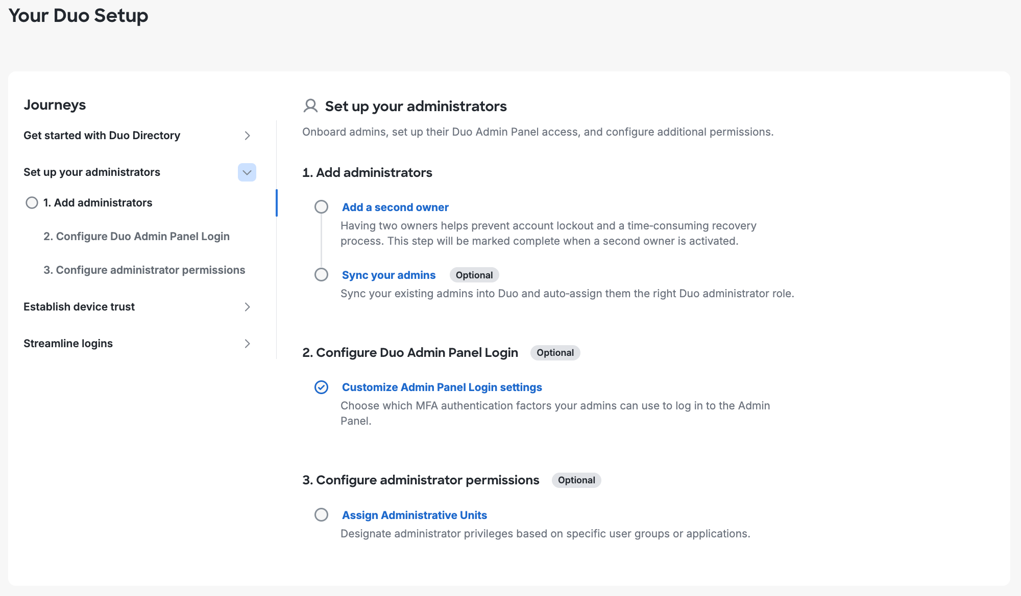 Set Up Your Administrators Onboarding Journey