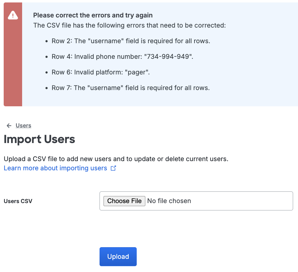 CSV Import File Error