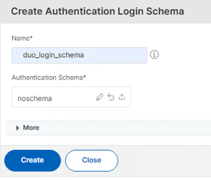 Create Authentication Login Schema