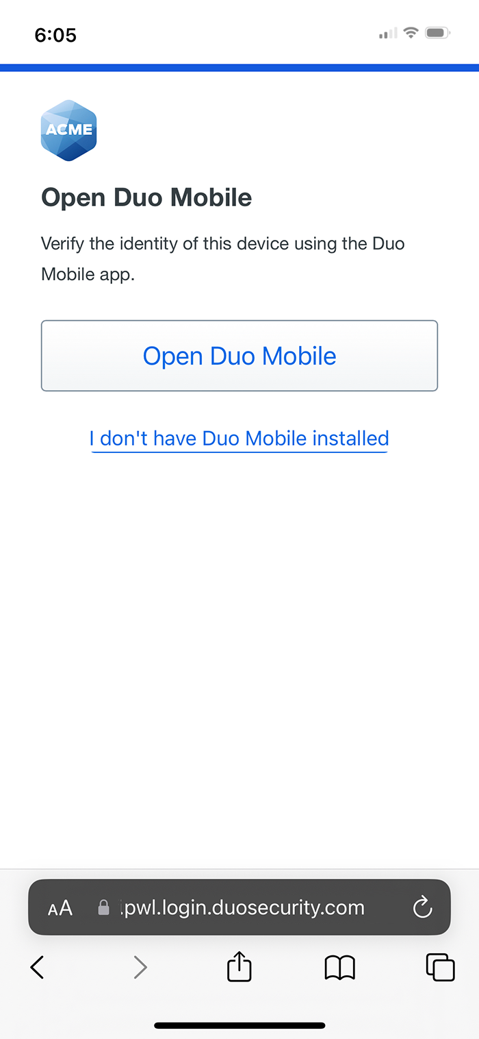 Device Verification with Duo Mobile