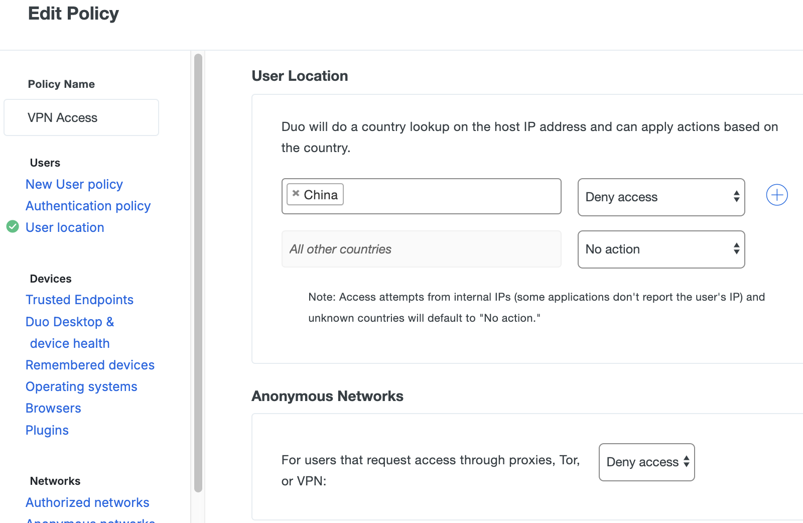 Creating an Application Policy