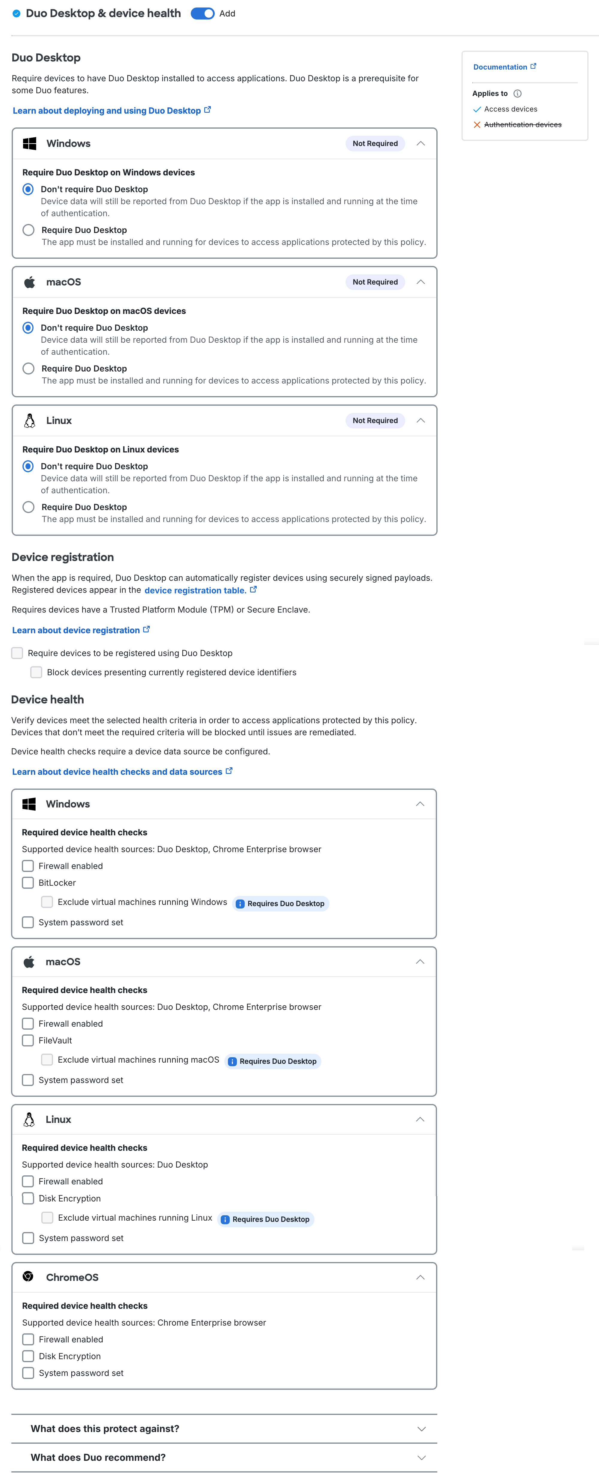 Duo Advantage Duo Desktop Settings
