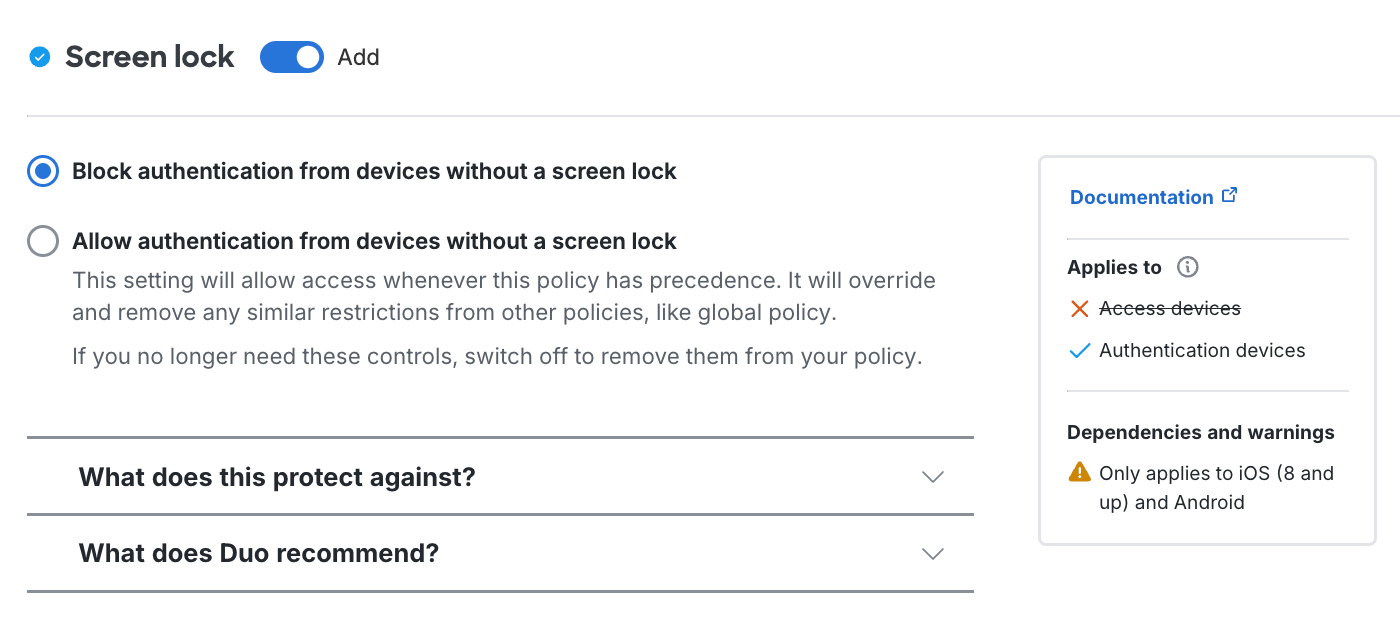 Screen Lock Settings