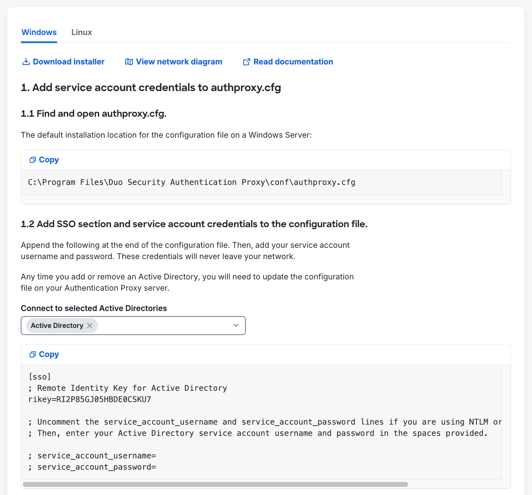 Configure Authentication Proxy for Active Directory