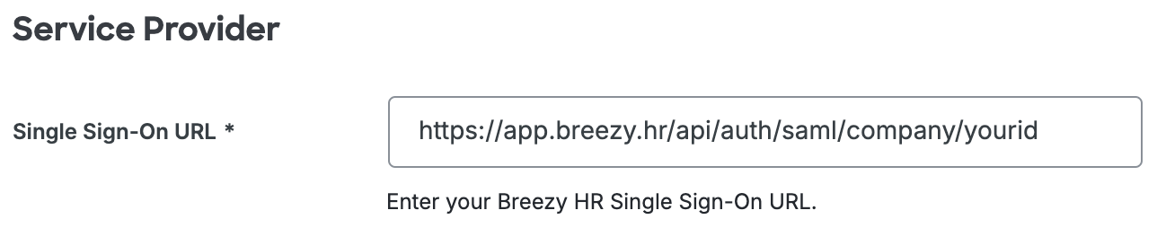 Duo Breezy HR Single Sign-On URL