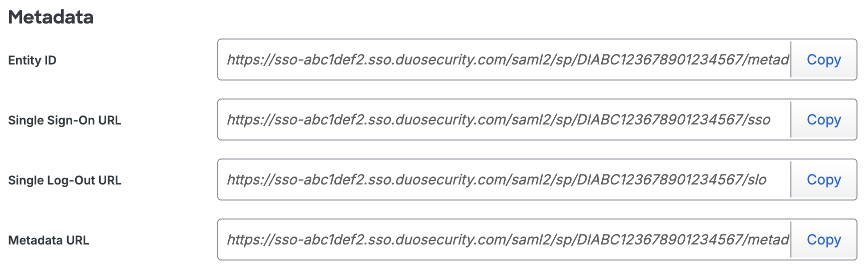 Duo Cirrus Identity Metadata Section