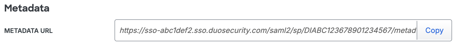 Duo Clever Metadata URL