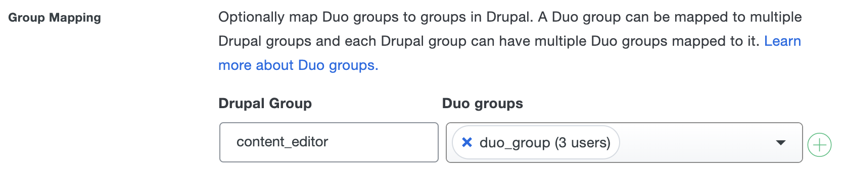 Duo Drupal Group Mapping Fields