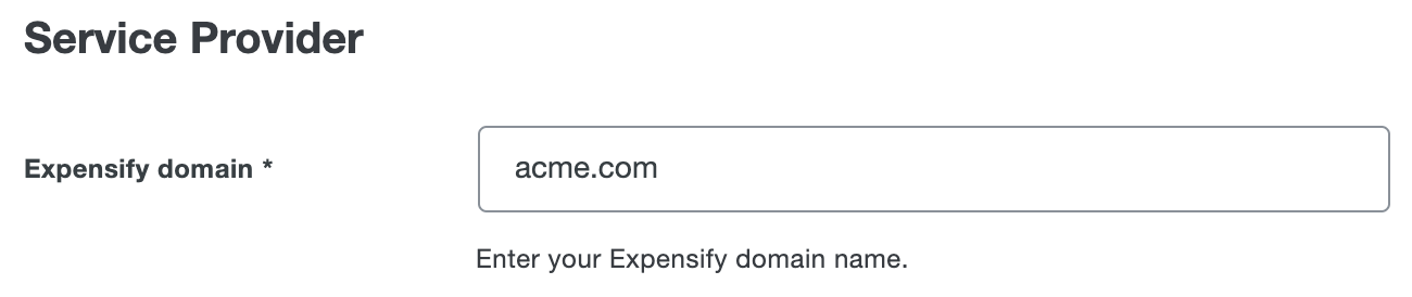 Duo Expensify Domain Field