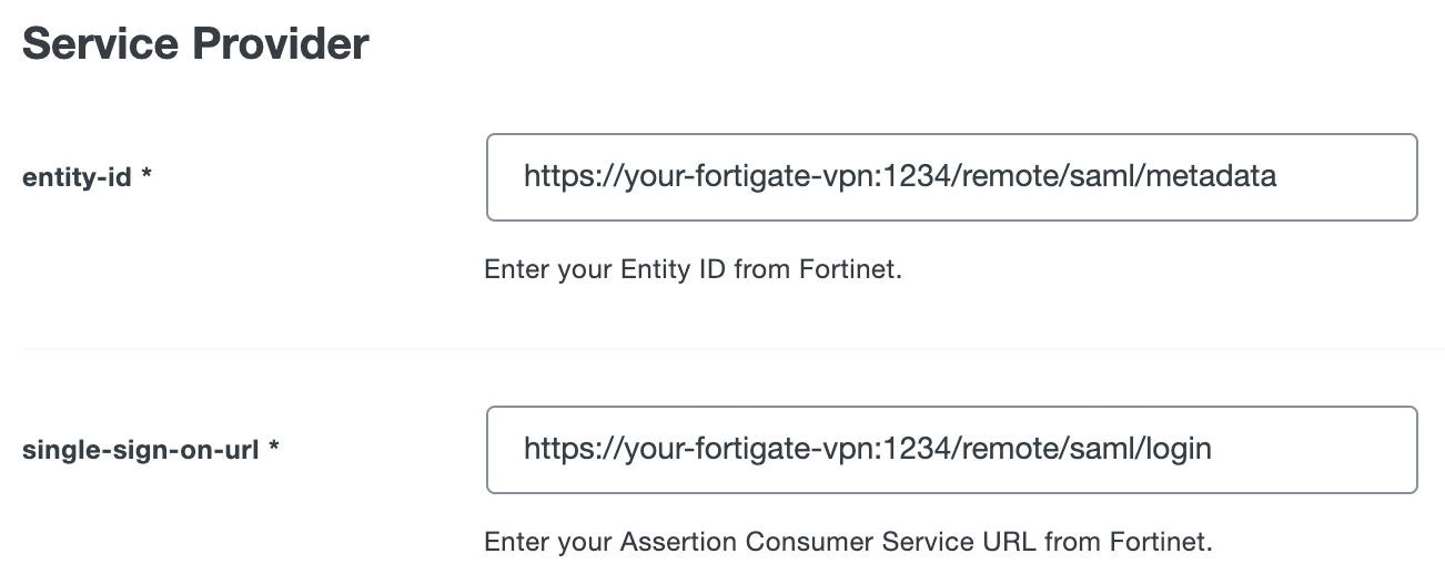 Duo Fortinet FortiGate Service Provider URLs