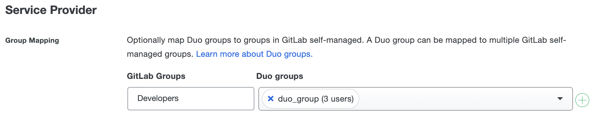 Duo GitLab self-managed Group Mapping Fields