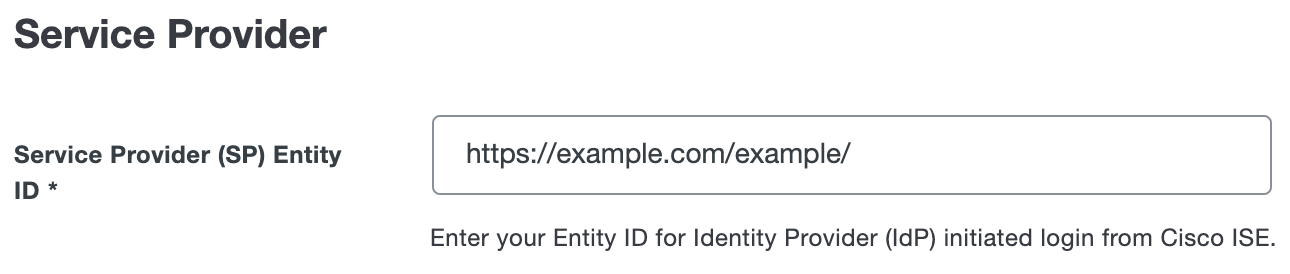 Duo Cisco ISE Service Provider Entity ID