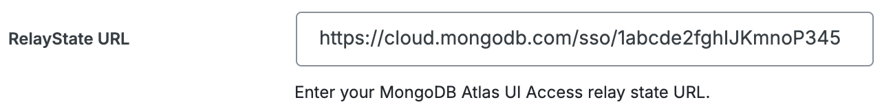 Duo MongoDB Atlas UI Access Relay State URL