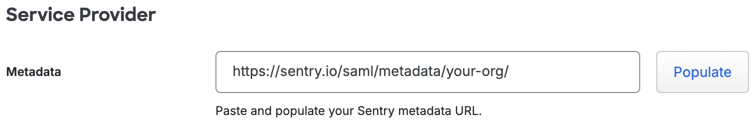 Duo Sentry SP Metadata URL
