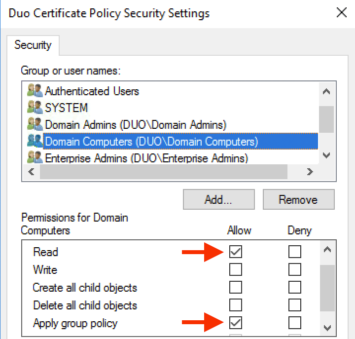 AD DS GPO Delegation Config