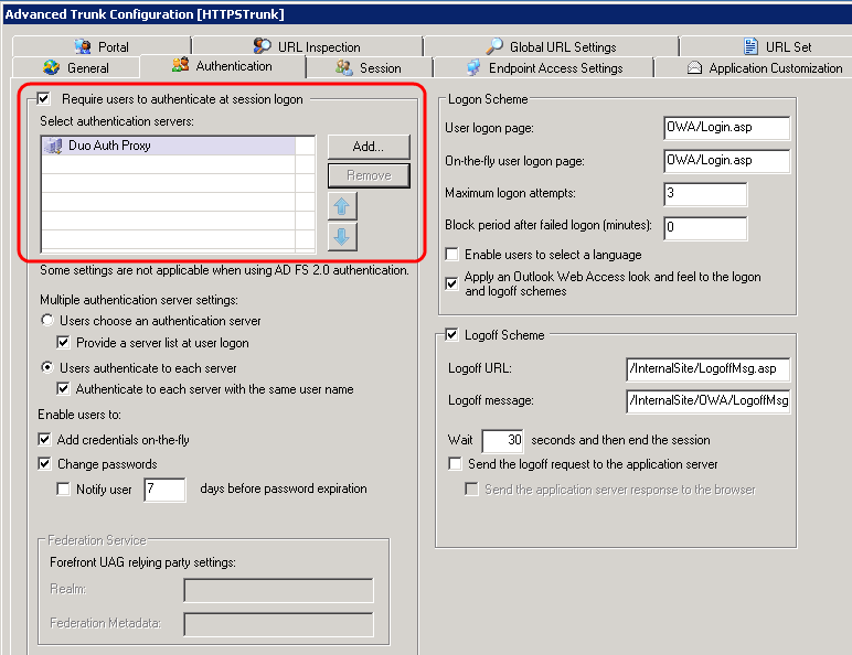 Configure trunk