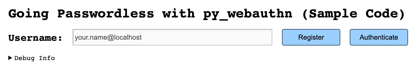 Going Passwordless With py_webauthn (Sample Code)