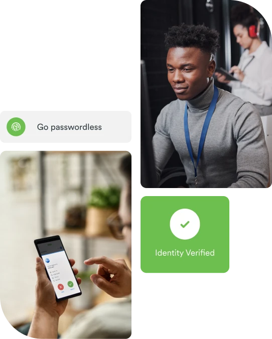 Desktop remote user with identity verification through security first IAM on trusted mobile device