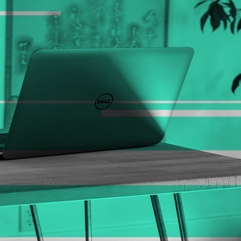 A laptop on a desk